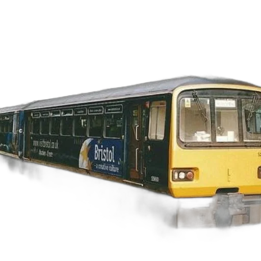 yellow, train, blue, advertisement, bristol, parked, station transparent PNG cut-out