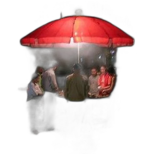 umbrella, staff, hat, jacket transparent PNG cut-out