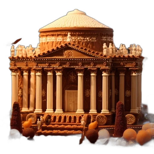 building, 3d render, concept art, photorealistic, pixel art, elaborate, edible, temple-like transparent PNG cut-out