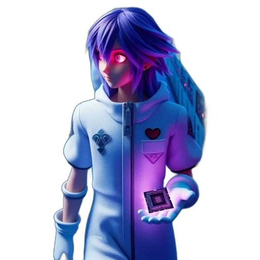 jacket, robot, face, mask, cyberpunk, vaporwave, concept art, pixel art transparent PNG cut-out