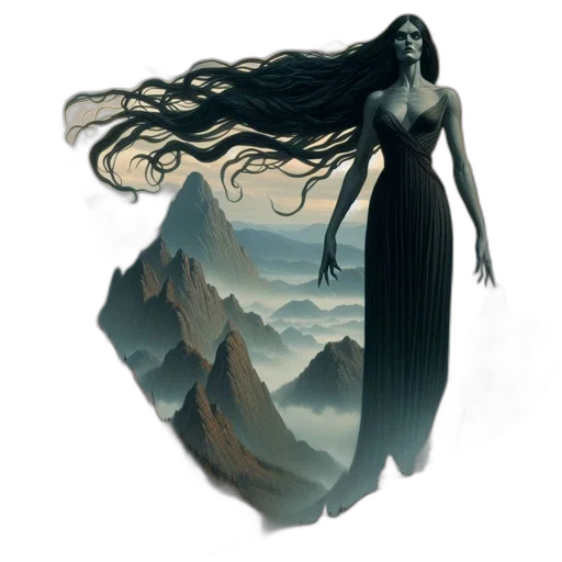 dress, hair, dragon, creature, fantasy art, concept art, pixel art, comic book art transparent PNG cut-out