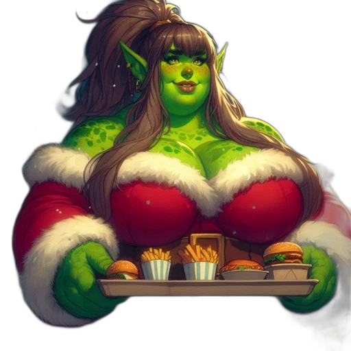 food, concept art, fantasy art, pixel art, green, ethereal, figure, skin transparent PNG cut-out