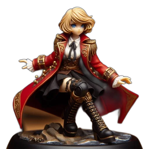 staff, jacket, concept art, fantasy art, comic book art, red, detailed, figurine transparent PNG cut-out