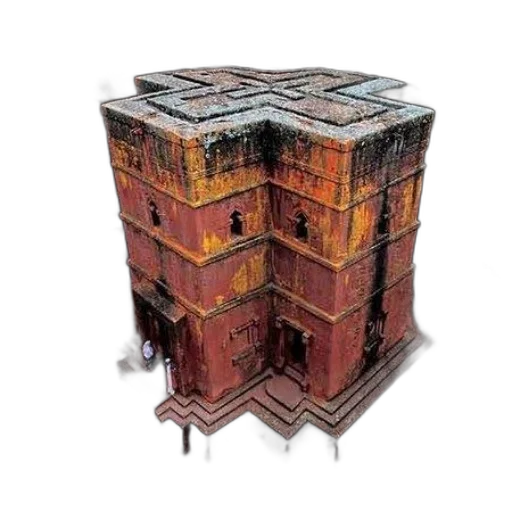furniture, building, robot, crown, 3d render, concept art, pixel art, cross-shaped transparent PNG cut-out
