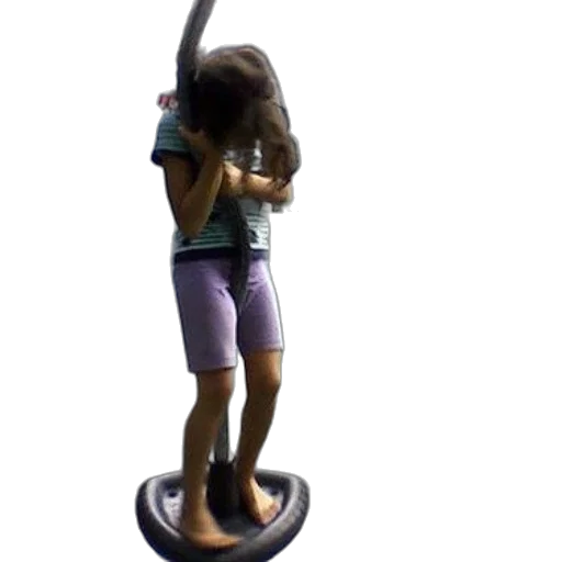 staff, 3d render, concept art, girl, stands, tire, swing, while transparent PNG cut-out