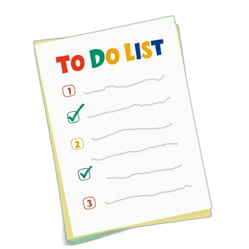 staff, colorful, to-do, list, green, background, white, border transparent PNG cut-out