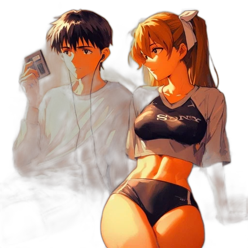 dress, anime, concept art, cartoon, cyberpunk, fire, neon lights, beach transparent PNG cut-out
