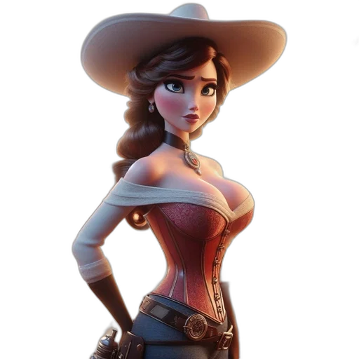 hat, dress, staff, weapon, concept art, 3d render, fantasy art, comic book art transparent PNG cut-out