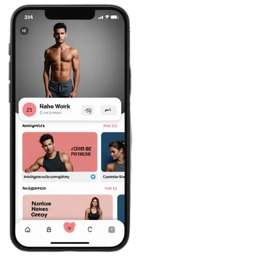 two, views, fitness, feed, app, screenshots transparent PNG cut-out
