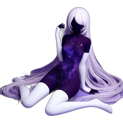 dress, creature, fantasy art, concept art, pixel art, anime, outer space, dark transparent PNG cut-out