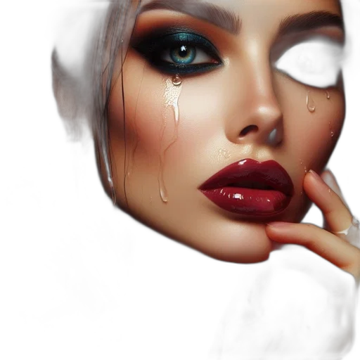 face, photorealistic, fantasy art, concept art, oil painting, fire, red, dark transparent PNG cut-out
