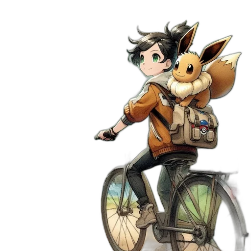 jacket, animal, concept art, anime, watercolor, cartoon, golden, earth tones transparent PNG cut-out