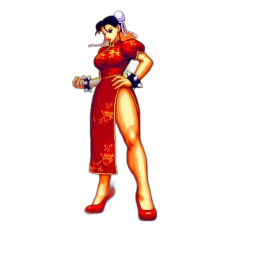 dress, staff, concept art, pixel art, 3d render, comic book art, imposing, red-clad transparent PNG cut-out