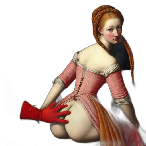 dress, photorealistic, concept art, 3d render, fantasy art, fire, renaissance-inspired, painting transparent PNG cut-out