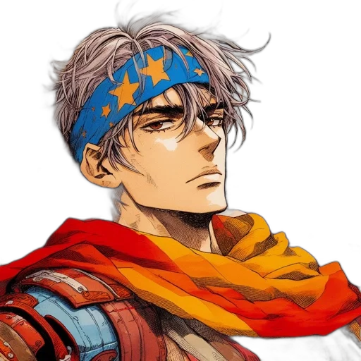 face, anime, concept art, comic book art, pixel art, blue, colorful, two transparent PNG cut-out