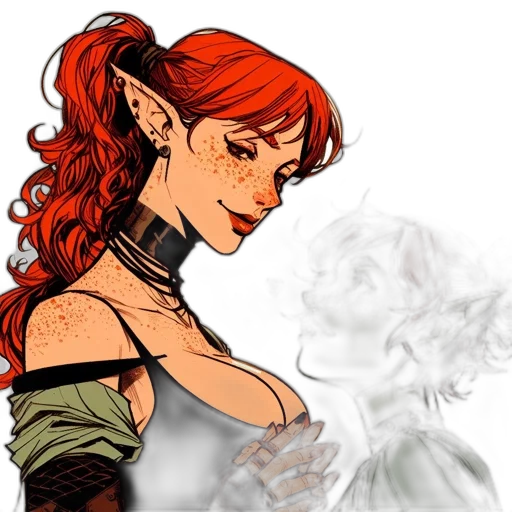 fantasy art, concept art, comic book art, pixel art, red, earth tones, two, animated transparent PNG cut-out