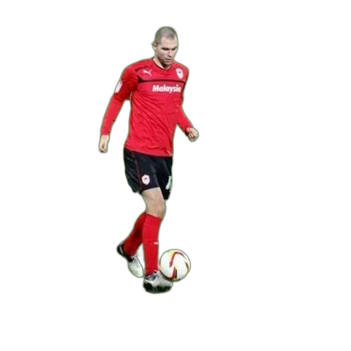 staff, photorealistic, soccer, player, red, jersey, malaysia, written transparent PNG cut-out