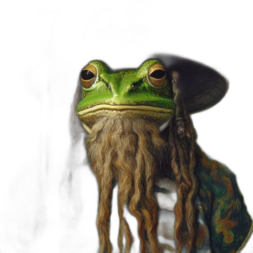 creature, hat, animal, face, photorealistic, concept art, fantasy art, oil painting transparent PNG cut-out