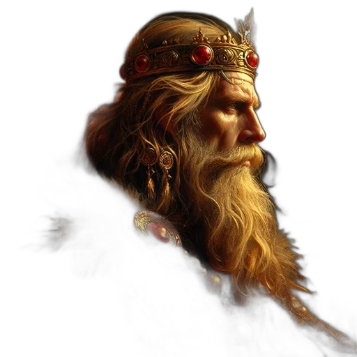 face, crown, fantasy art, photorealistic, concept art, 3d render, regal, figure transparent PNG cut-out