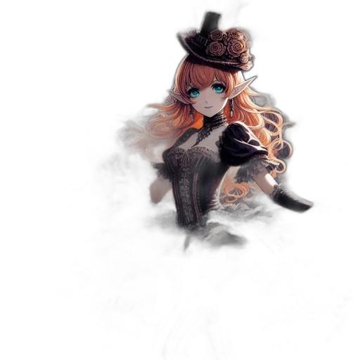 animal, mask, creature, hat, fantasy art, concept art, anime, photorealistic transparent PNG cut-out