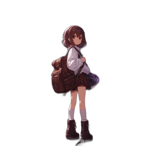 jacket, dress, bottle, umbrella, concept art, pixel art, 3d render, anime transparent PNG cut-out