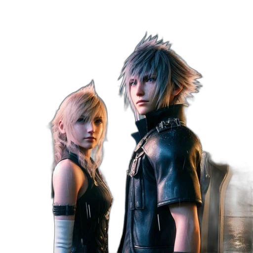 concept art, fantasy art, 3d render, pixel art, monochrome, dark, two, individuals transparent PNG cut-out