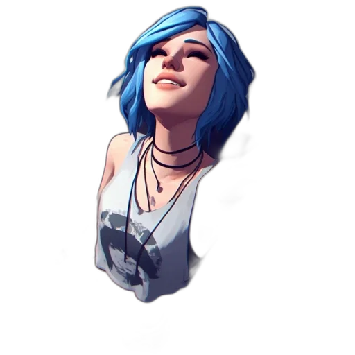 face, dress, jacket, concept art, pixel art, 3d render, fantasy art, blue transparent PNG cut-out