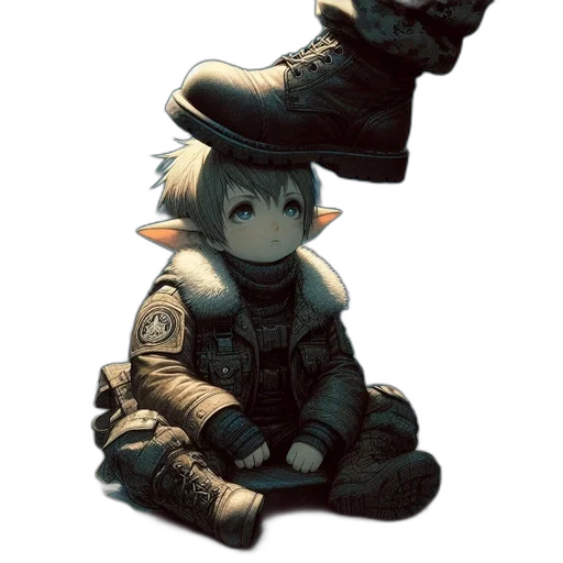 shoes, mask, hat, creature, concept art, watercolor, 3d render, pixel art transparent PNG cut-out