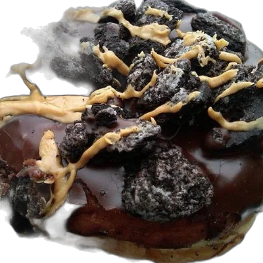 food, dark, decadent, chocolate, dessert, topped, crushed, oreo transparent PNG cut-out