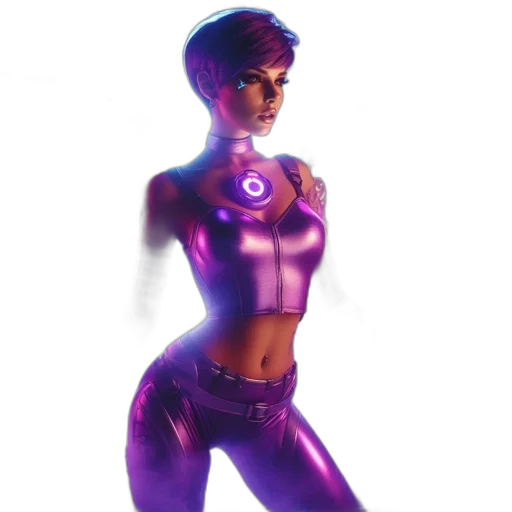 robot, staff, jewelry, concept art, 3d render, cyberpunk, comic book art, neon lights transparent PNG cut-out
