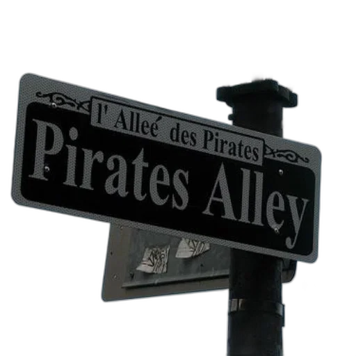 3d render, street, sign, pirates, alley, new, orleans transparent PNG cut-out