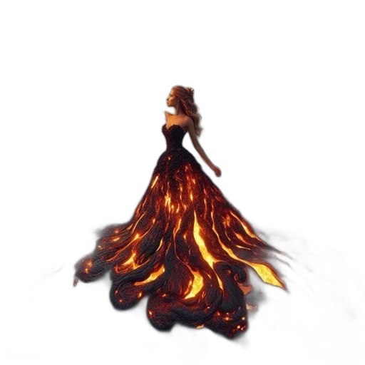 dress, hair, crown, dragon, concept art, 3d render, pixel art, fantasy art transparent PNG cut-out