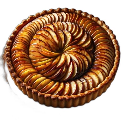 food, crown, 3d render, photorealistic, apple, tart, sliced, apples transparent PNG cut-out