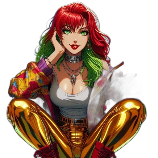 jewelry, comic book art, fantasy art, concept art, cartoon, green, animated, character transparent PNG cut-out