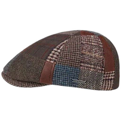 hat, jacket, crown, stetson, flat, cap, patchwork, design transparent PNG cut-out