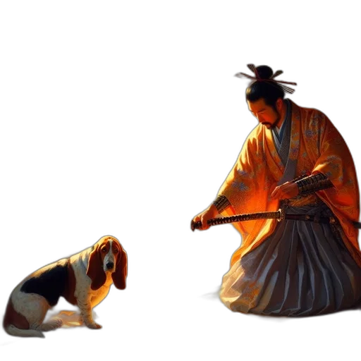 staff, animal, concept art, fantasy art, photorealistic, oil painting, sunset, fog transparent PNG cut-out