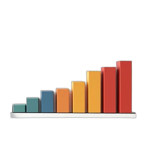 colorful, bar, chart, showing transparent PNG cut-out