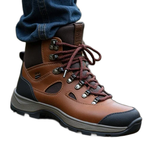 shoes, 3d render, photorealistic, keene, men, safety, hiker, brown transparent PNG cut-out