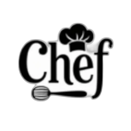 food, staff, black, white, logo, words, chef, form transparent PNG cut-out