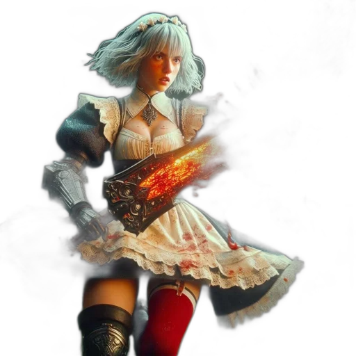 staff, sword, weapon, dress, fantasy art, concept art, pixel art, photorealistic transparent PNG cut-out