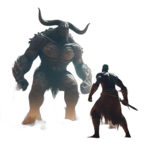 creature, animal, concept art, fantasy art, 3d render, mythic, setting, muscular transparent PNG cut-out