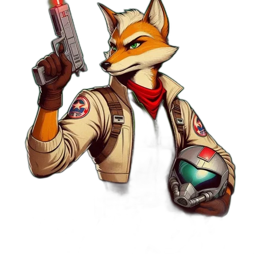 staff, weapon, jacket, animal, concept art, pixel art, comic book art, fantasy art transparent PNG cut-out