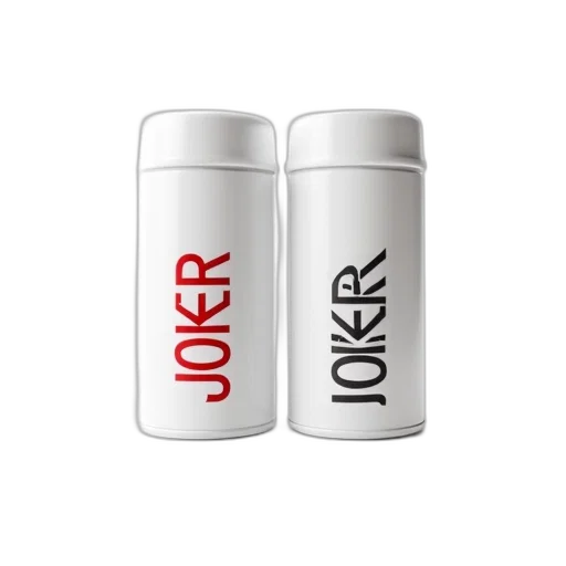 bottle, 3d render, two, white, cylindrical, objects, red, black transparent PNG cut-out