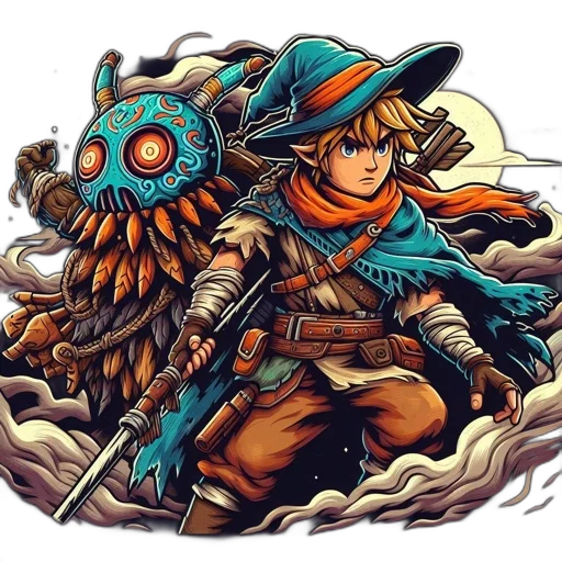weapon, fantasy art, pixel art, concept art, comic book art, adventurous, young, man transparent PNG cut-out