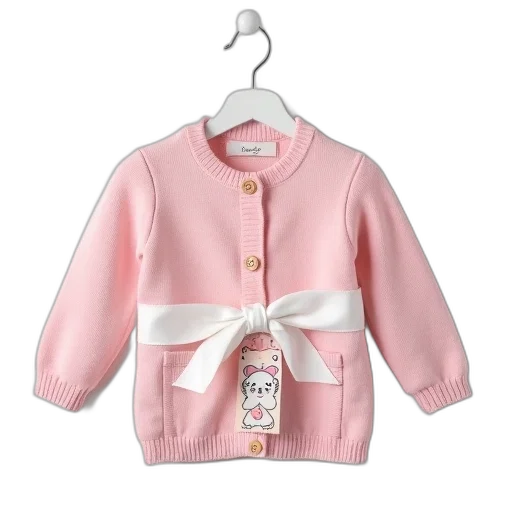 jacket, pastel, pink, knitted, cardigan, white, ribbon, tied transparent PNG cut-out