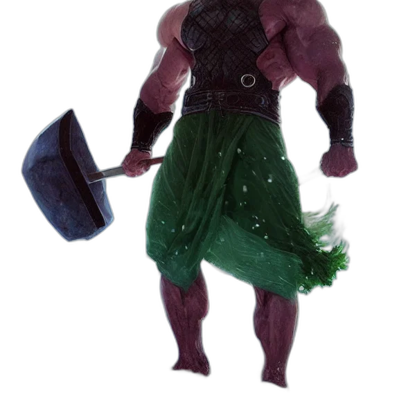 creature, staff, hat, weapon transparent PNG cut-out