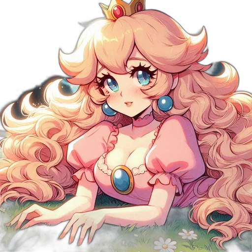 crown, staff, dress, pixel art, anime, watercolor, fantasy art, pastel transparent PNG cut-out