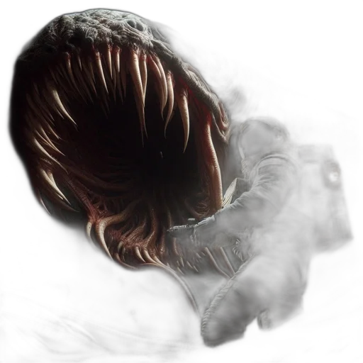 hair, mask, face, creature, concept art, photorealistic, comic book art, fantasy art transparent PNG cut-out
