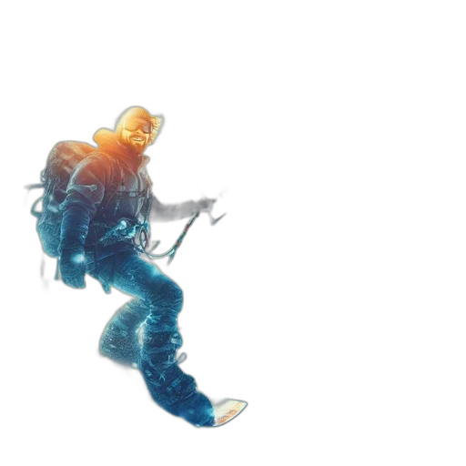 robot, jacket, staff, creature, concept art, pixel art, comic book art, 3d render transparent PNG cut-out