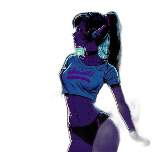 robot, mask, staff, concept art, cyberpunk, vaporwave, comic book art, neon lights transparent PNG cut-out